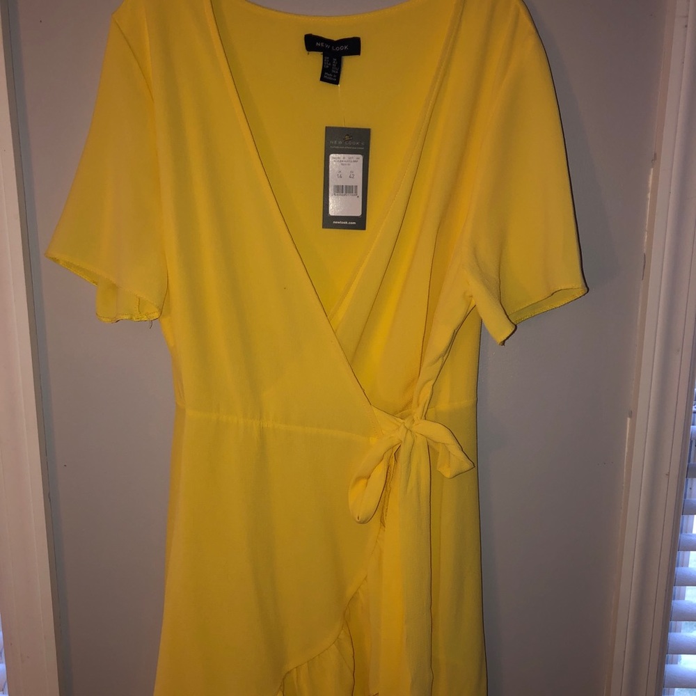 Brand new wrap yellow dress